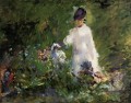 Young woman among the flowers Eduard Manet